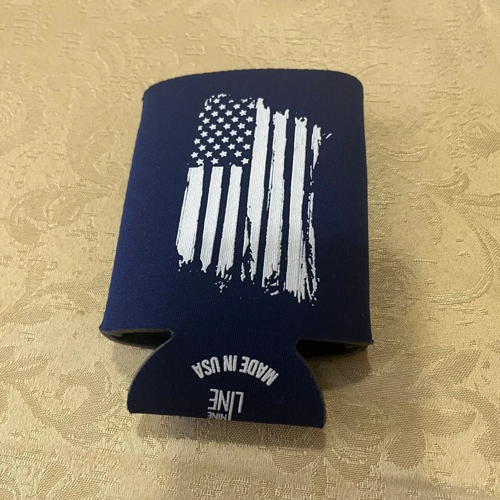Nine Line Can Cooler Unisex OS Navy Blue Good Patriotic American Flag Koozie